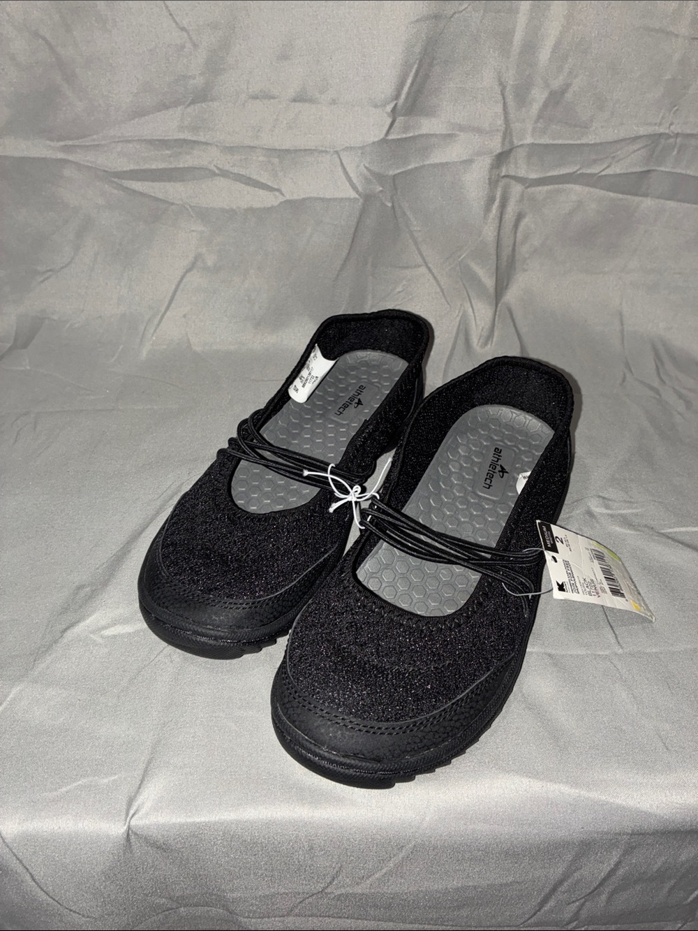 Athletech Black Kids Mary Jane Slip-On Shoes